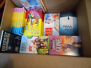 Box of Christian children's books going to Burundi