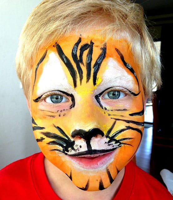 Boy dressed as a tiger