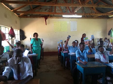 Dernier books in school in Kenya